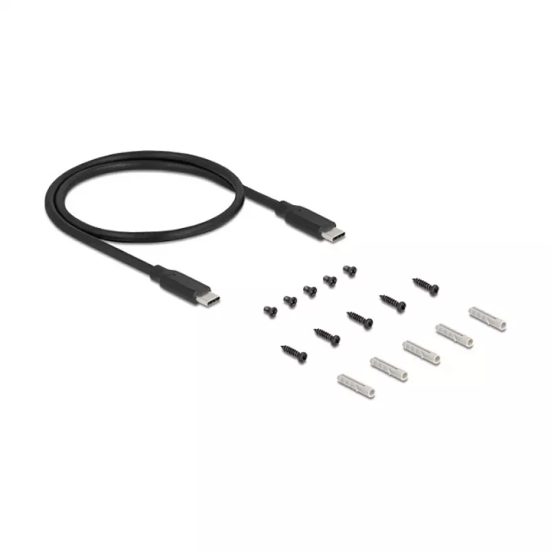 DELOCK USB centrmezgls, 3 pieslēgvietas, 5 Gbps, ar RJ45 Gigabit PoE++ un USB Type-C saimniekdatora pieslēgvietu, metāla korpuss, 1,5 kV izolācija, melns