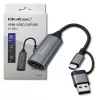 USB-C uz USB-A un HDMI 4K 30Hz adapteris QOLTEC alumīnija korpusā