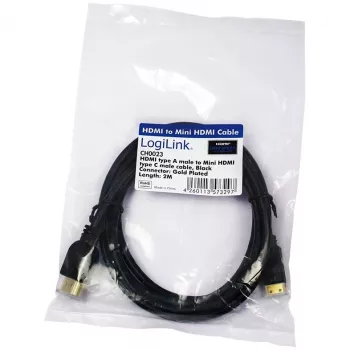 HDMI kabelis LogiLink CH0023 2m HDMI A tipa uz C tipu melns