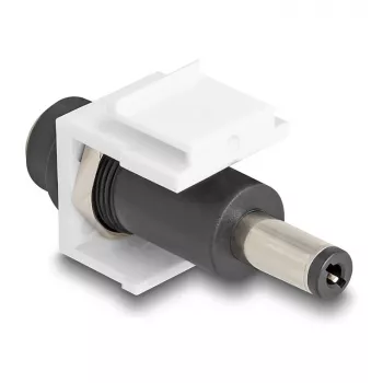 DeLOCK Keystone Module DC 5.5 x 2.1 mm female to male balta