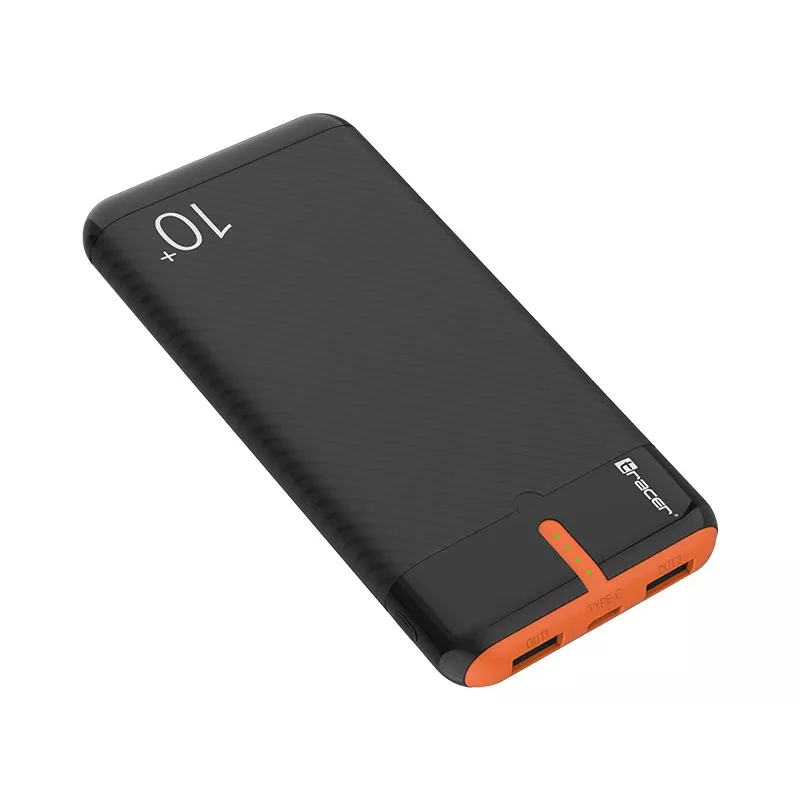 PowerBank EnerGo 10000mAh melns-oranžs