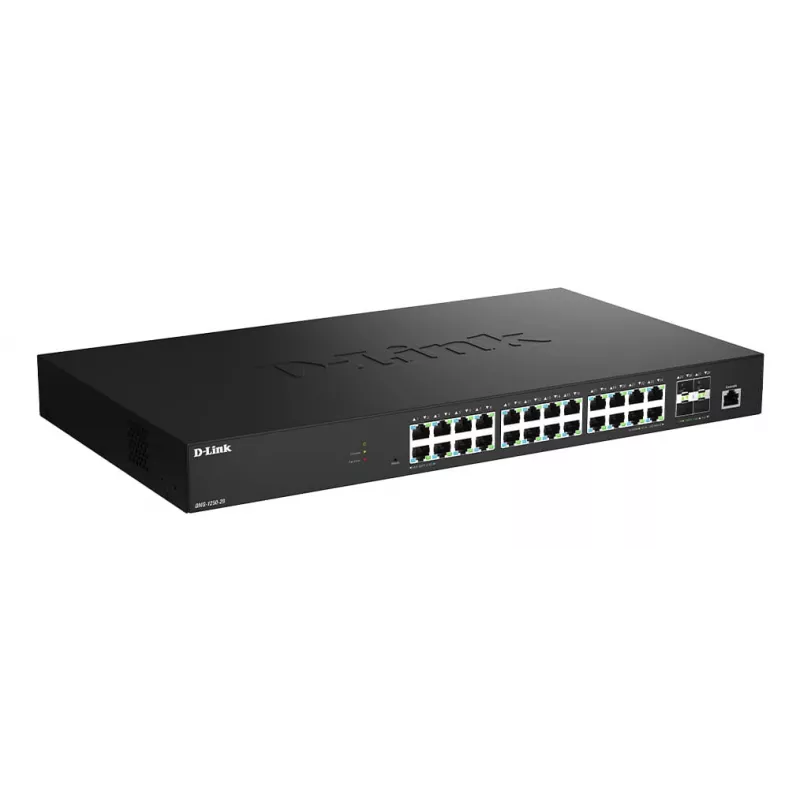 D-Link 28-portu 2,5G daudz-gigabitu viedais pārvaldāmais komutators ar 4 x 10G SFP+ portiem