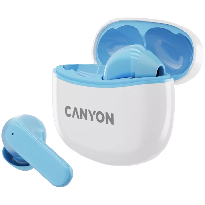 Canyon TWS-5 CNS-TWS5BL Austiņas – Patiesi bezvadu – Bluetooth 5.3 – Iekšauss – USB-C uzlādes futrālis – Skārienjutīga vadība – līdz 38h darbības laiks – Melns