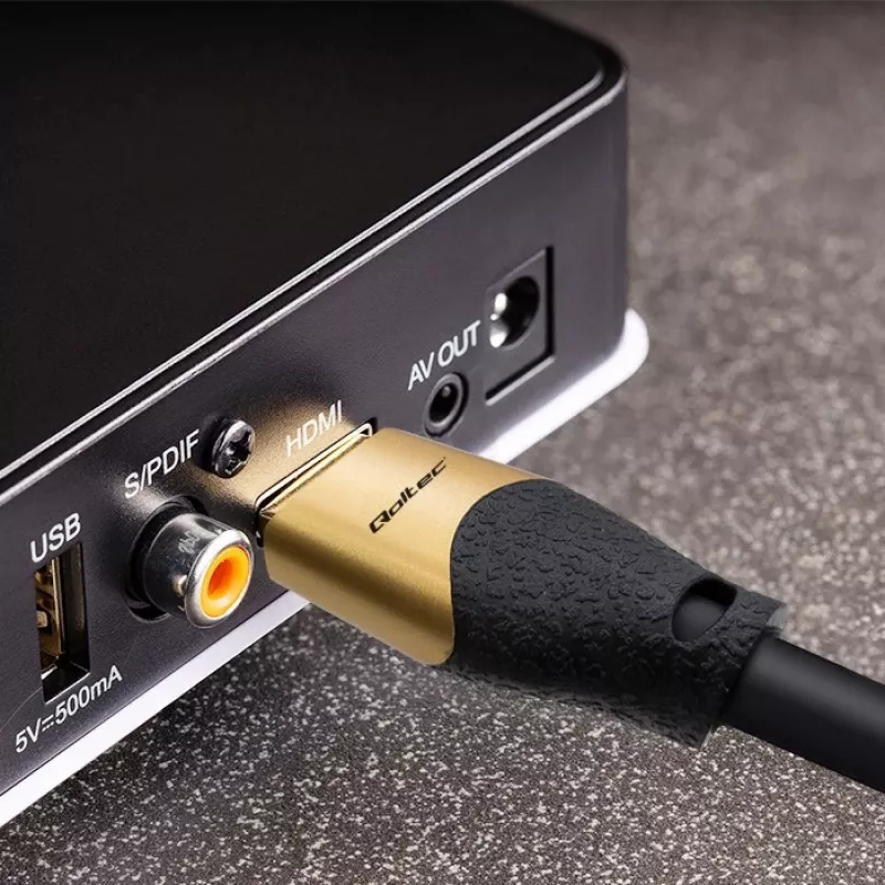 Qoltec 50356 HDMI v2.1 kabelis Ultra ātrgaitas 8K | 60Hz | 28AWG | GOLD | 3m
