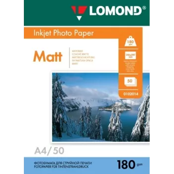 Lomond Photo Inkjet Paper Matte 180 g/m2 A4, 50 loksnes