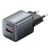 Vention FEWH0-EU 30W GaN lādētājs — 1× USB-C, 1× USB-A, 30 W, melns