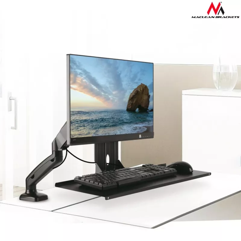 Maclean tastatūras turētājs, monitora stiprinājuma papildinājums, VESA 75x75, 100x100, MC-756