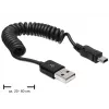 USB kabelis DeLOCK USB 2.0 0.6m USB A Mini-USB A Melns
