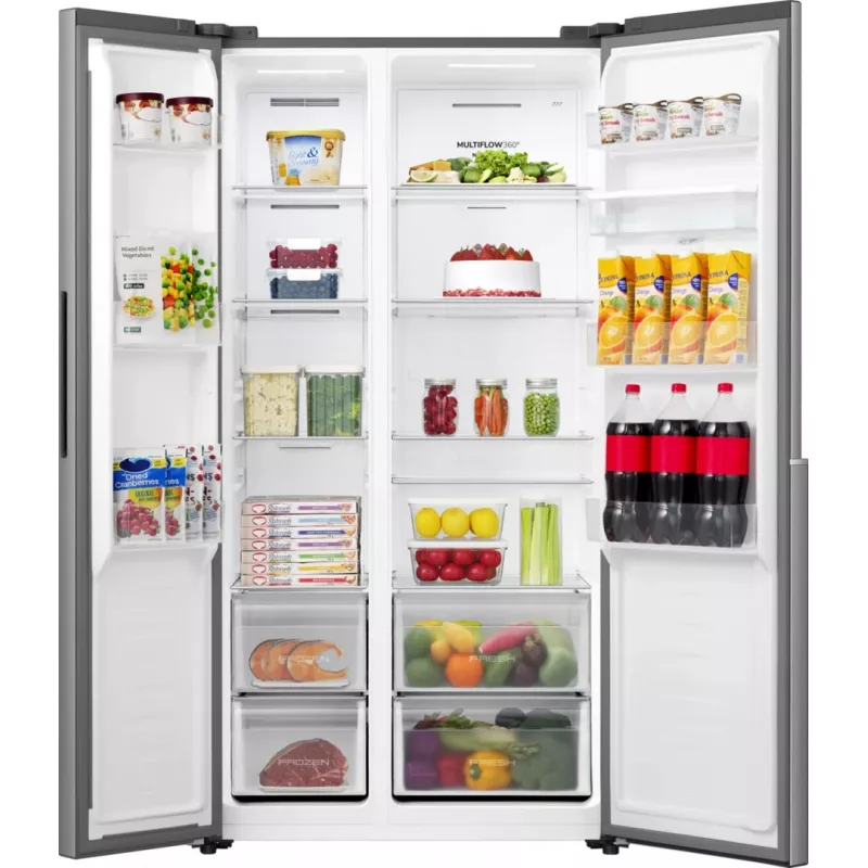 Gorenje HZF55082 NRS917E41XWD G400, brīvstāvošs, amerikāņu durvis, pelēks, 2 durvis, skārienjūtīgs, LED