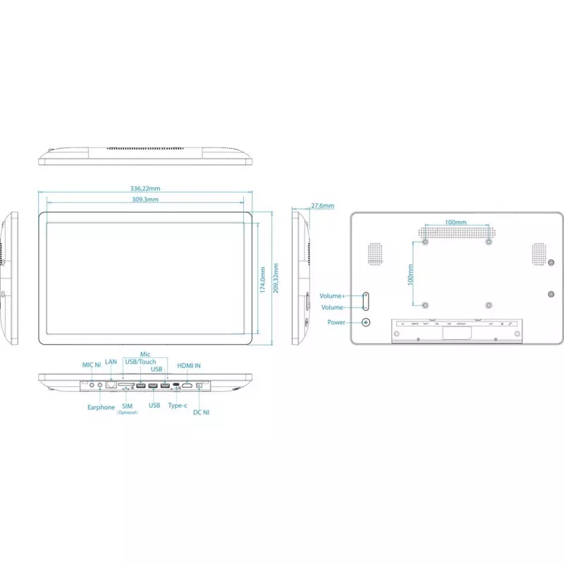 14 collu ALLNET ALLSD14RK3588A12B8G Android 12 displejs ar RK3588 SoC, NFC un PoE