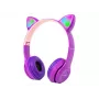 Wireless headset Bluetooth 5.0 LED for kids purple ears