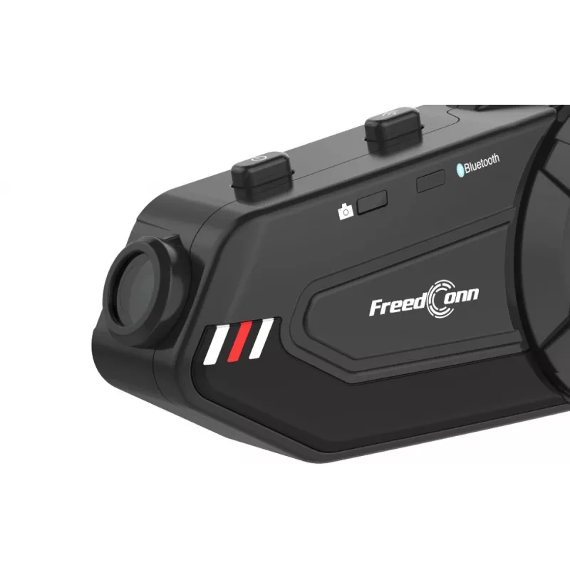 Headset FreedConn R1 PLUS E motociklu Bluetooth domofons, Bluetooth 5.0+EDR, diapazons 1000 m, IP65, FM, 1080p video, 30 h sarunu laiks