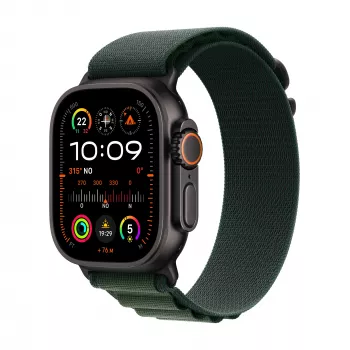 APPLE Watch Ultra 2 GPS + Cellular 49mm Black Titanium Case ar Dark Green Alpine Loop - Liels