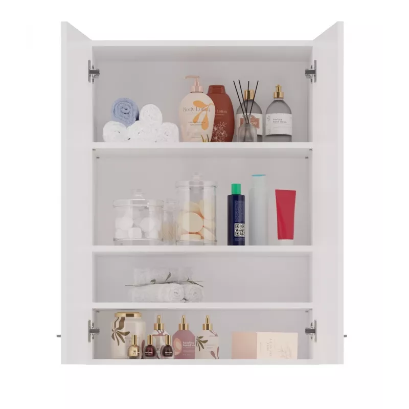 Topeshop POLA MINI DD balts vannas istabas uzglabāšanas skapis Balts