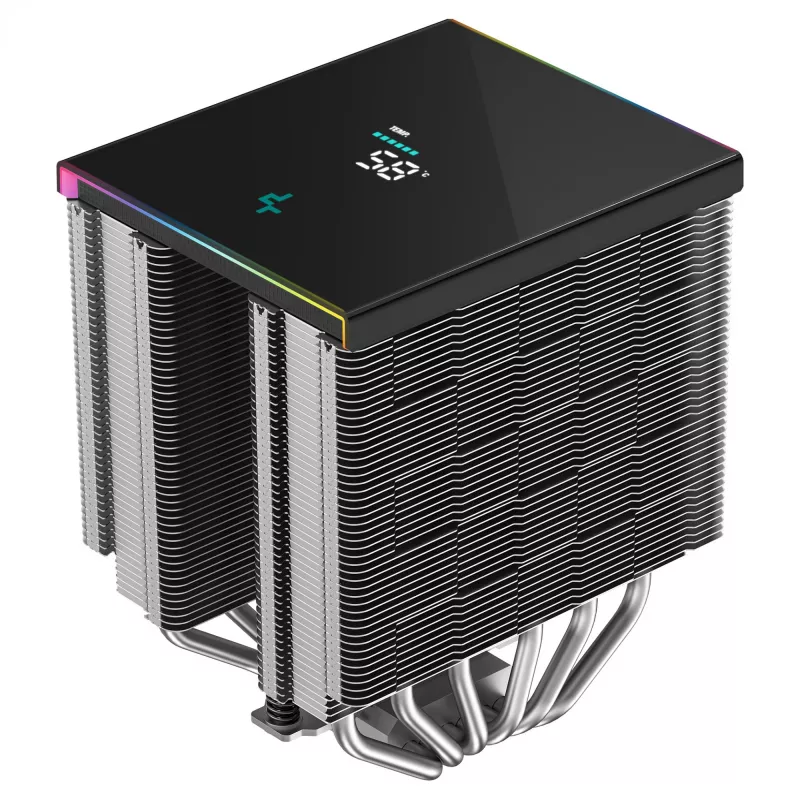 CPU gaisa dzesētājs DeepCool AK620 Digital SE, divtornis, 6x Ø6 mm siltuma caurules, 2x 120 mm PWM ventilatori, RGB, augstums 161 mm