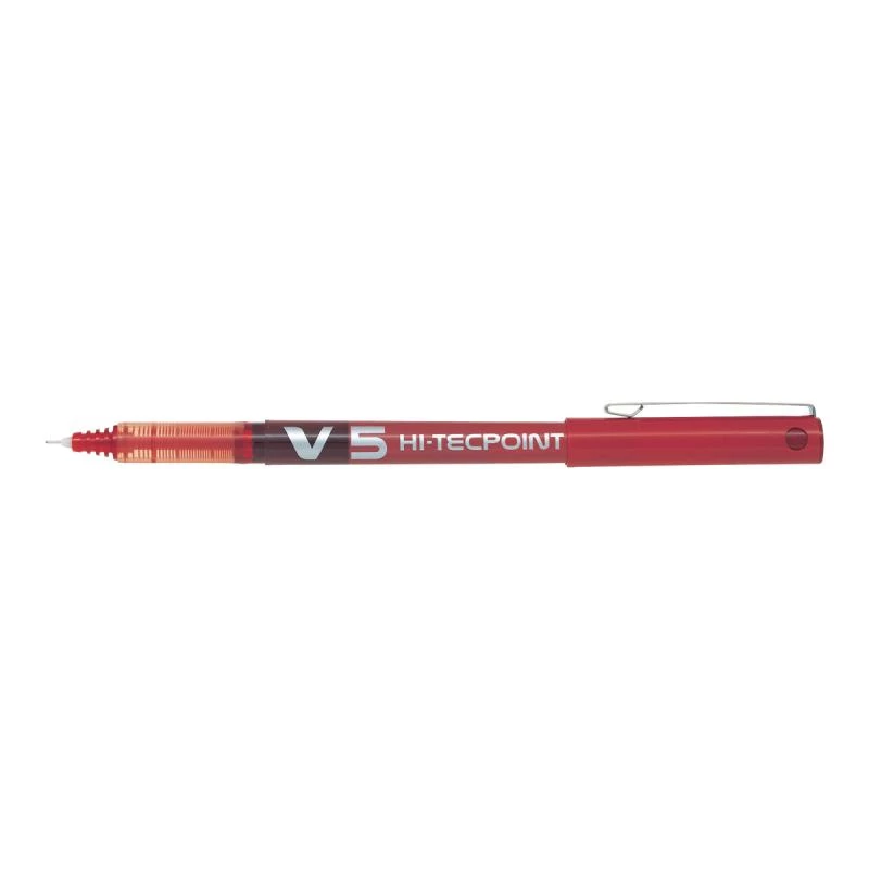 Pilot V5 HiTec sarkanas tintes pildspalvas, 0,5 mm sarkana tinte, 12 gab.