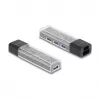 DELOCK USB 3.2 Gen 1 (3.1 Gen 1) 4-portu centrs ar Type-A + Type-C resursdatora pieslēgumu (5000 Mbit/s) melns/caurspīdīgs