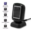 Fiksēts 1D/2D svītrkodu lasītājs QOLTEC 50864, LED sensors, USB vadu savienojums, melns, 145×85×80 mm
