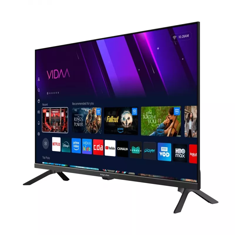 TV Krüger&Matz KM0232-V3 32 collu (81.3 cm) HD viedtelevizors, DLED, 1366×768, Wi‑Fi, 16 W, melna