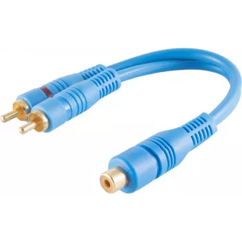 Audio kabelis RCA 2 x RCA ShiverPeaks BS40053 0,2 m Zils