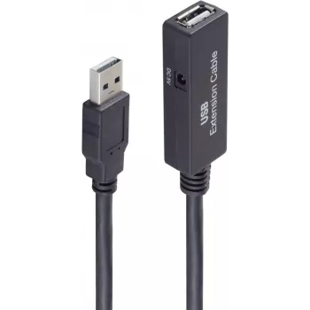 USB kabelis ShiverPeaks BS13-29075 10m USB 2.0 melns