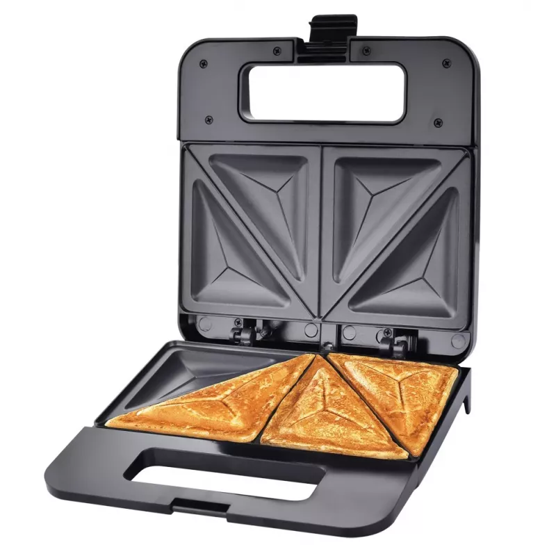 Sendviču pagatavotājs ESPERANZA PARMIGIANO 1000 W — 4 sendviči, melns, nepiedegošas plates