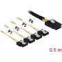 DeLOCK 85800 Mini SAS SFF-8087 kabelis 0,5m Melns