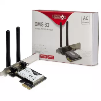 Inter-Tech DMG-32 - Iebūvēts - Bezvadu - PCI Express - Wi-Fi - 650 Mbit/s - Melns - Sudraba (88888148)