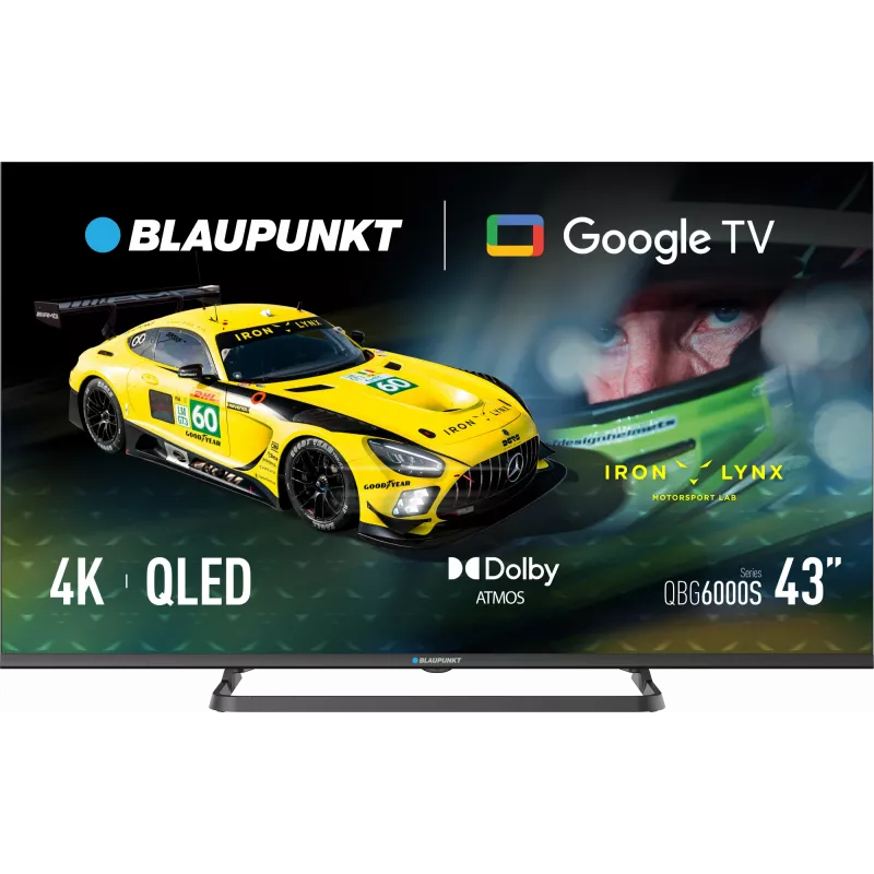 Blaupunkt QLED televizors | 43QBG6000S | 43 | Smart TV | Google TV | melns