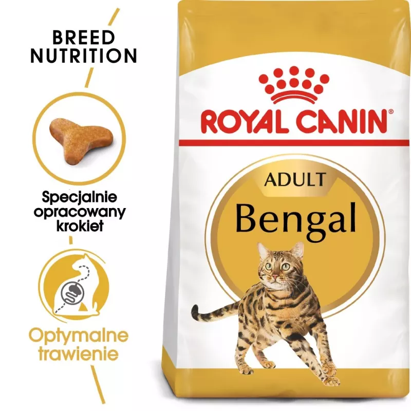 Sausā kaķu barība Royal Canin Bengal Adult 10 kg — vista, 40% olbaltumvielu, 18% tauku