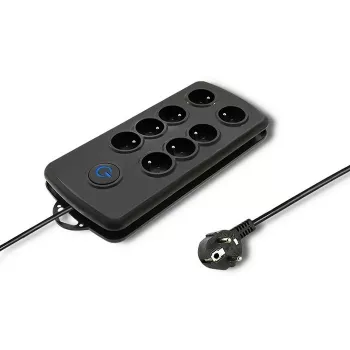 Pārsprieguma aizsargs Qoltec 50161 Melns 8 maiņstrāvas rozetes 230V