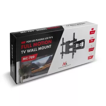 TV kronšteins MACLEAN MC-789 32–85 collu ekrāniem, VESA 400x200, nolieces funkcija, 60 kg slodze, melns