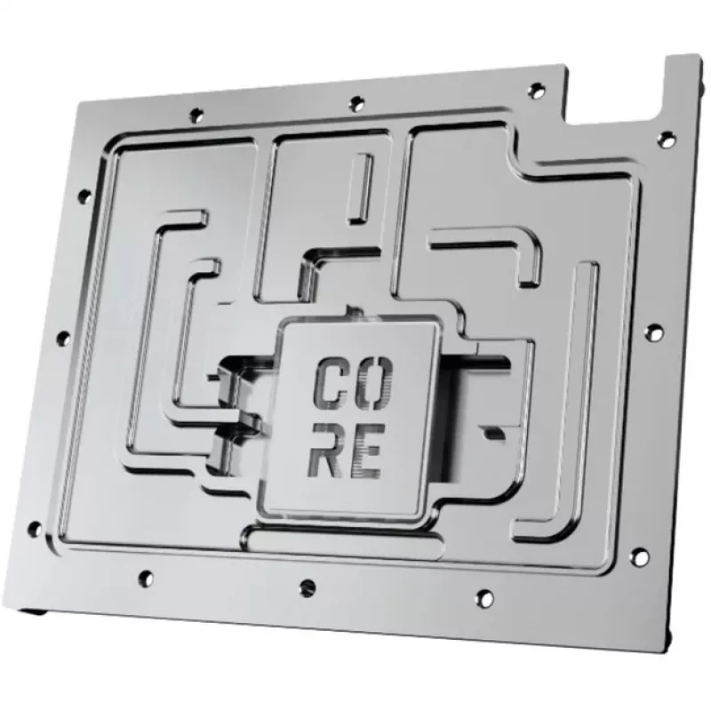 Backplate Alphacool 10260 Aluminium Chrome Copper Melns 154mm