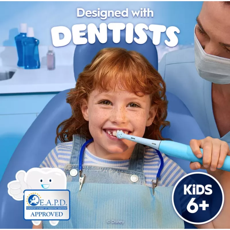 Oral-B elektriskā zobu birste ar ceļojuma maciņu, 6G+ | iO Kids Disney Stitch | uzlādējama | Bērniem | Iekļauto birstes galviņu skaits 1 | Zobu tīrīšanas režīmu skaits 3