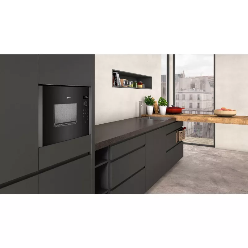 Neff HLAWD23G0 mikroviļņu krāsns, grafīta krāsā, solo mikroviļņu krāsns, iebūvējama, 20 l, 800 W