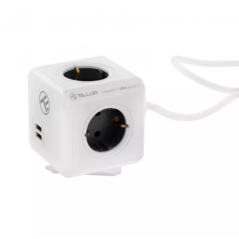 Strāvas sadalītājs Tellur Power Cube Extended 4 kontaktligzdas 2 USB porti