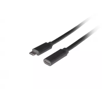 USB kabelis LANBERG CA-USBE-20CC-0015-BK USB-C uz USB-C 1.5 m, USB 3.2 Gen 1 (5 Gbit/s), zelta pārklājuma kontakti, melns