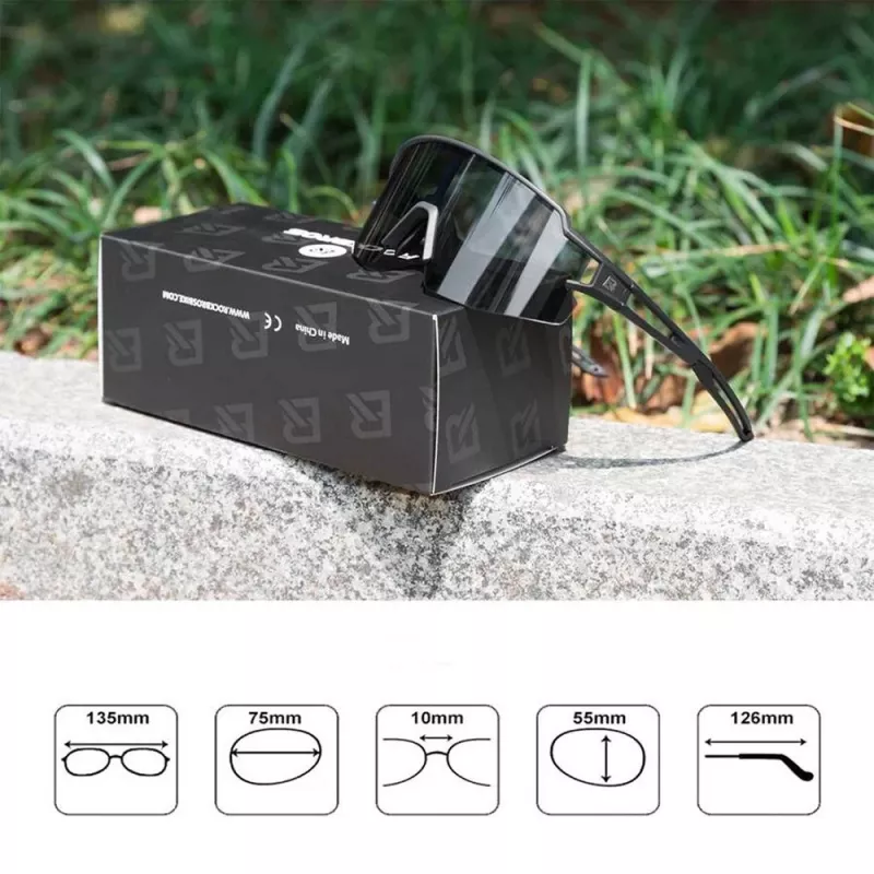 Rockbros 10175 UV400 fotohromas velosipēda brilles, melnas