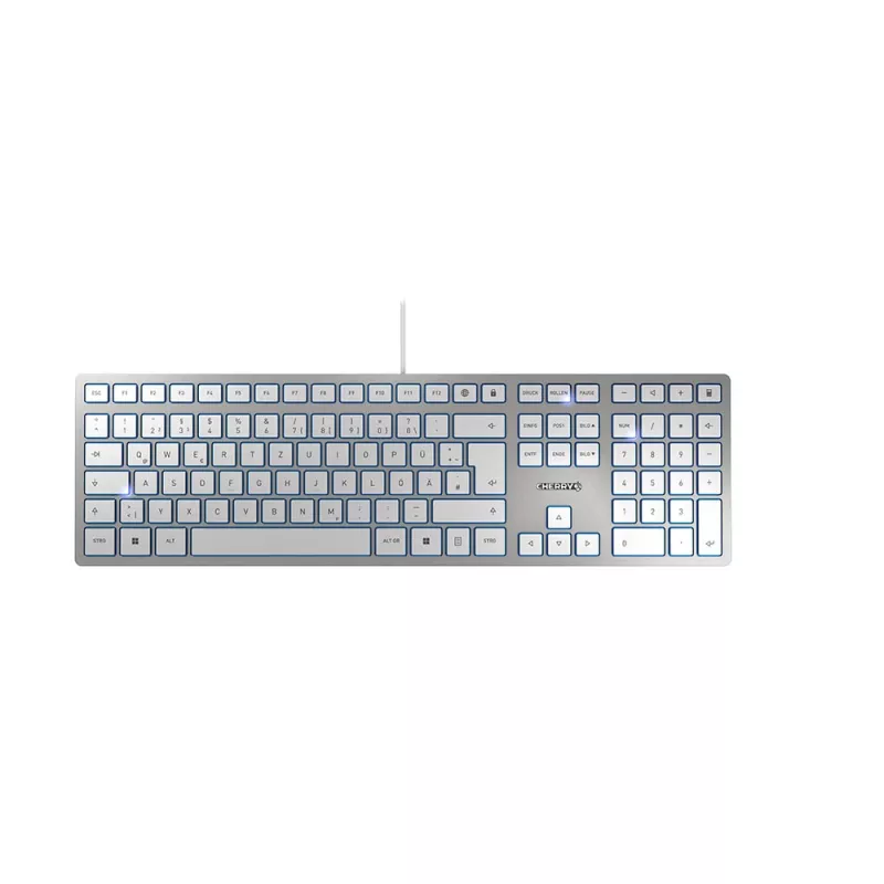 Tastatūra CHERRY KC 6000 plāns Universāla USB QWERTZ vācu sudraba