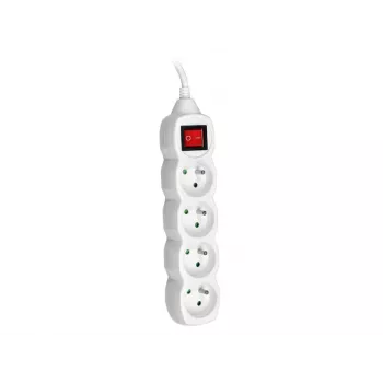 PowerWatch 3 m (4 kontaktligzdas) balts ar strāvas slēdzi