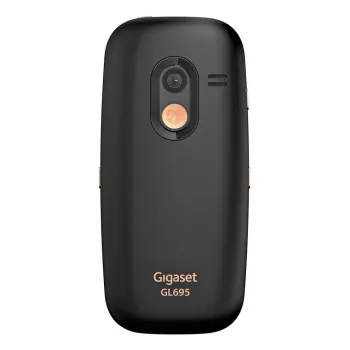 Senior mobilais telefons Gigaset GL695 — 2,31 collu (5,87 cm) displejs, 240×320, Single SIM, 4G, 2 MP kamera, 1400 mAh, Melns