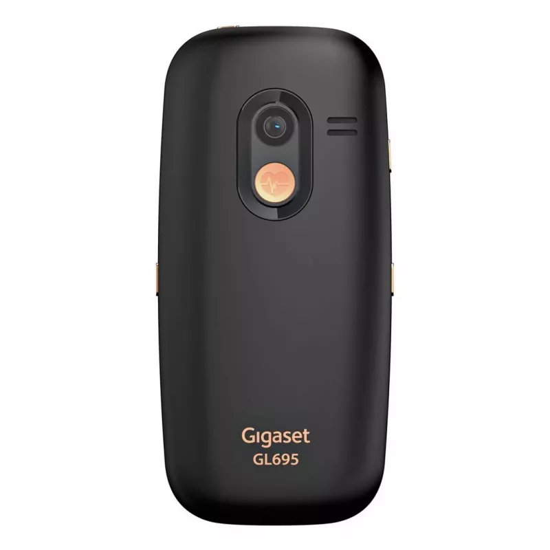 Senior mobilais telefons Gigaset GL695 — 2,31 collu (5,87 cm) displejs, 240×320, Single SIM, 4G, 2 MP kamera, 1400 mAh, Melns
