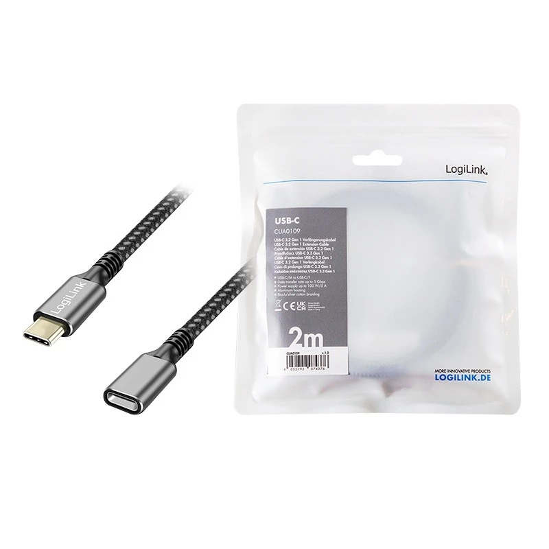 USB 3.2 Gen1 Type-C uz USB-C/F, PD, 2m