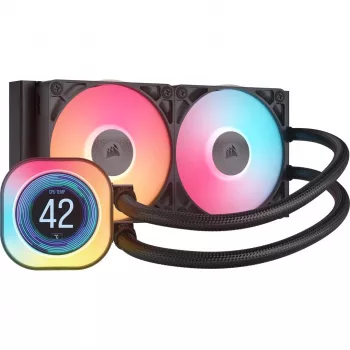 Gaisa dzesētājs Corsair iCUE LINK TITAN 240 RX LCD 12 cm melns 300–2100 RPM