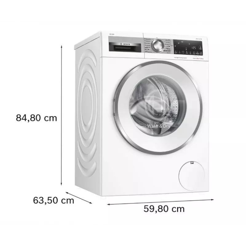 Bosch WNG254A9BY veļas mazgāšanas un žāvēšanas iekārta 10,5 kg / 6 kg 1400 apgr./min balta