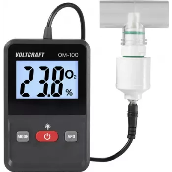 VOLTCRAFT OM-100 Skābekļa mērīšanas instruments 0–100 % skābekļa mērīšanas instruments rūpnīcas standarta kalibrēšana (bez sertifikāta) (VC-12870870)
