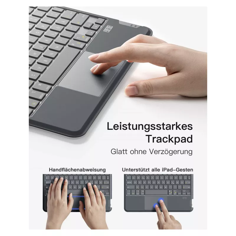 inateck tastatūra iPad 11 iPad 10. paaudzei Com. QWERTZ pelēka