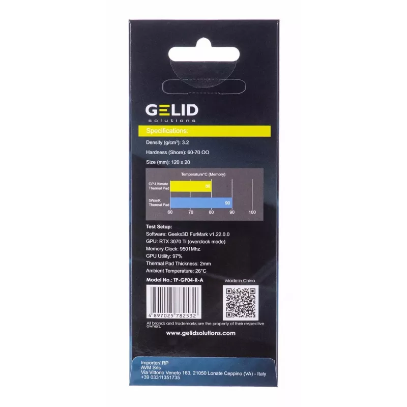 Termopadiņš Gelid TP-GP04-R-A 120×20×0,5 mm, blīvums 3,2 g/cm³, pelēks