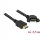 HDMI kabelis DeLOCK 85467 0,5 m Tips A vīrietis uz sievieti melns