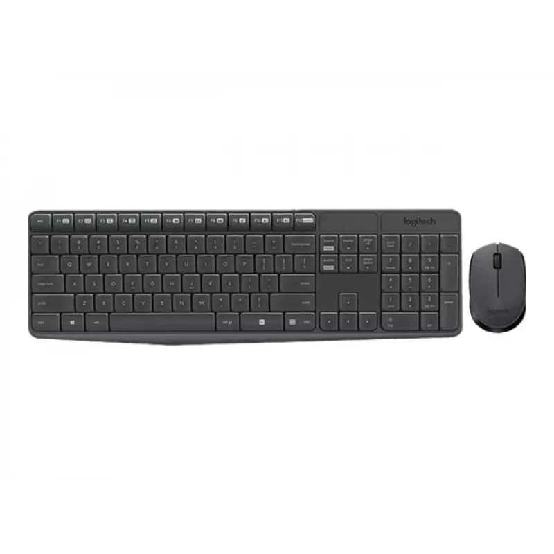 Logitech Keyboard MK235 bezvadu tastatūra+pele pelēka CZ